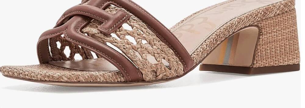 NEW SAM EDELMAN women's waylon slip on sandal in cognac
